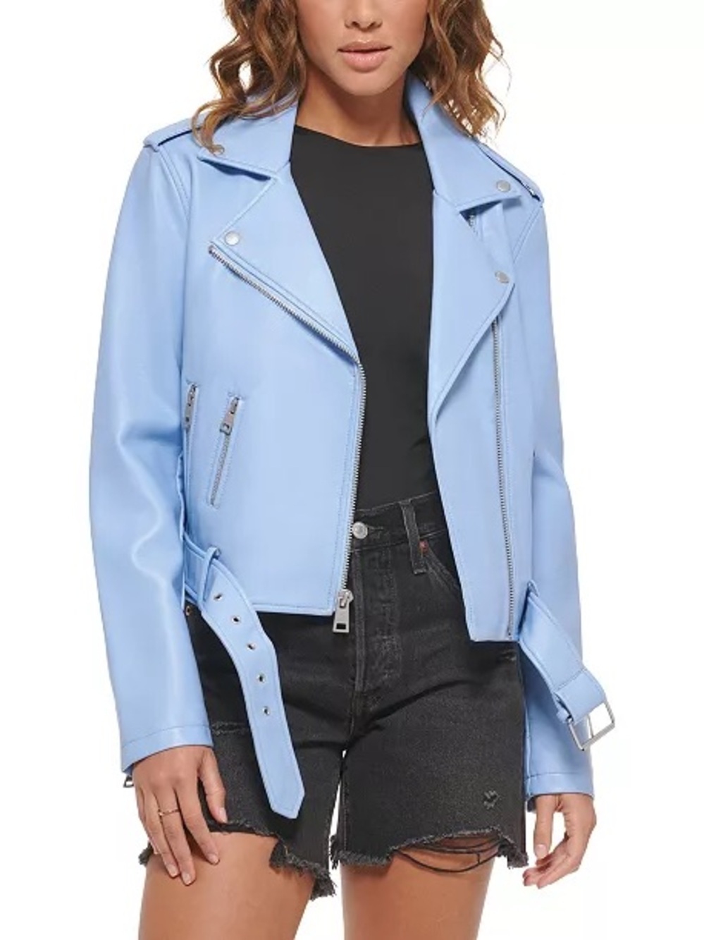 Levi’s Levi Strauss Women's Light Blue Moto Jacket- Faux Leather